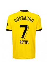 Borussia Dortmund Giovanni Reyna #7 Jalkapallovaatteet Kotipaita 2023-24 Lyhythihainen